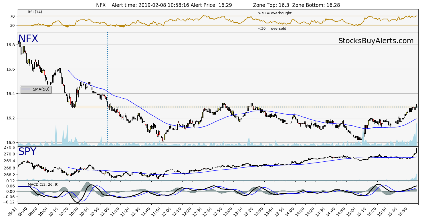 Day Trading Alert NFXon Friday, February 08, 2019